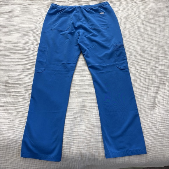 FIGS Scrub Cargo Pans Women's Sz Large Technical Collection Royal Blue Zipper - Picture 11 of 13